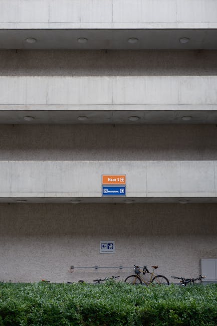 Modern parking structure and bicycle